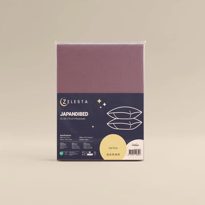 Zelesta Japandibed Taies d'Oreiller Mousseline de Coton - Set de 2 - Vieux Rose