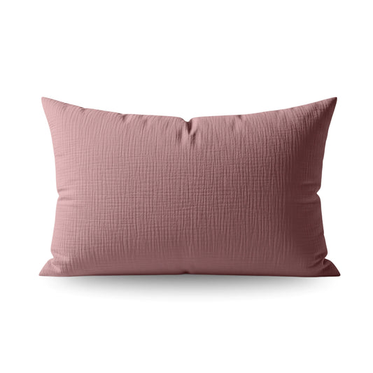 Zelesta Japandibed Taies d'Oreiller Mousseline de Coton - Set de 2 - Vieux Rose