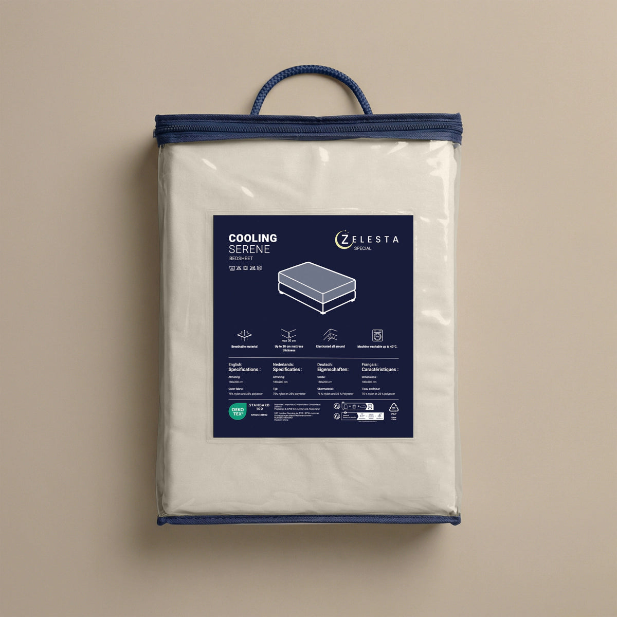 Zelesta Spécial Fraîcheur Sereine Drap-Housse - Blanc Crème