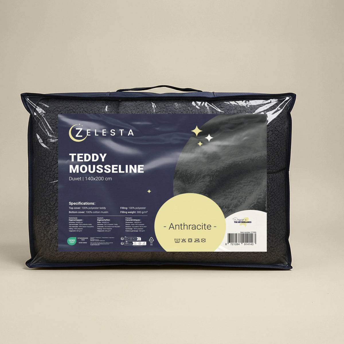 Zelesta Teddy Mousseline de Coton - Anthracite