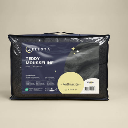 Zelesta Teddy Mousseline de Coton - Anthracite