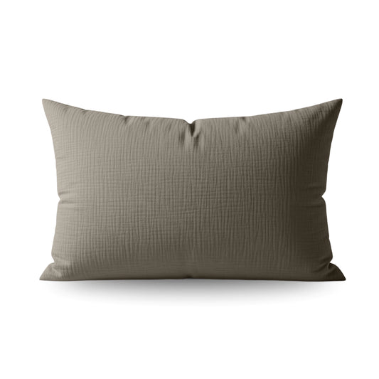 Zelesta Teddy Taies d'Oreiller Mousseline de Coton - Set de 2 - Taupe