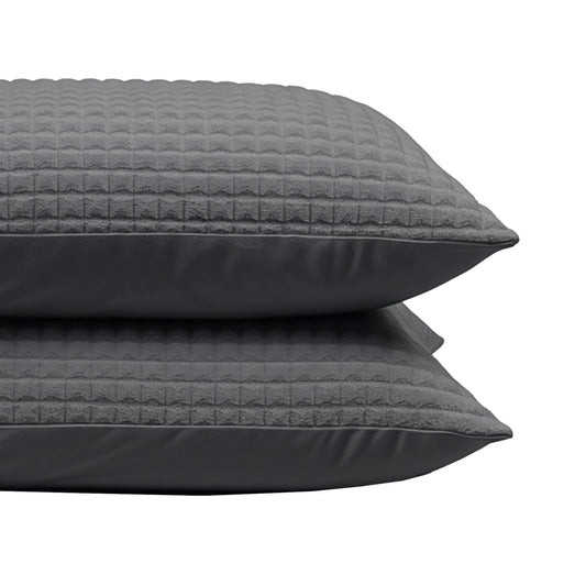 Zelesta Teddy Check Taies d'Oreiller - Anthracite