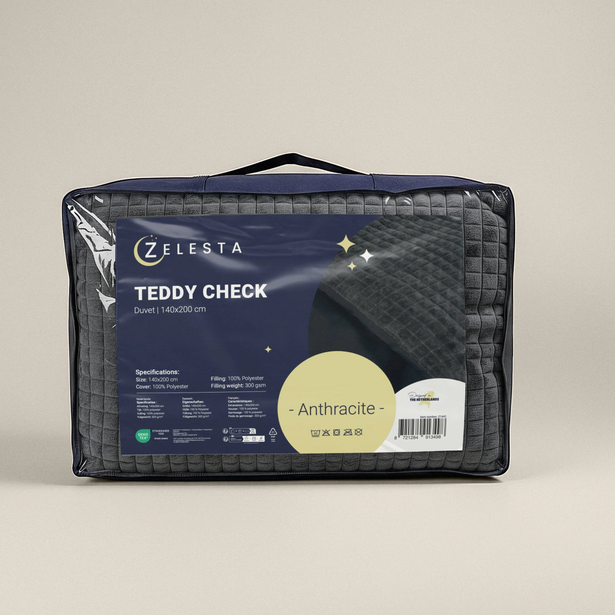 Zelesta Teddy Check - Anthracite