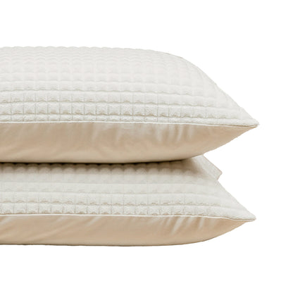 Zelesta Teddy Check Taies d'Oreiller - Crème