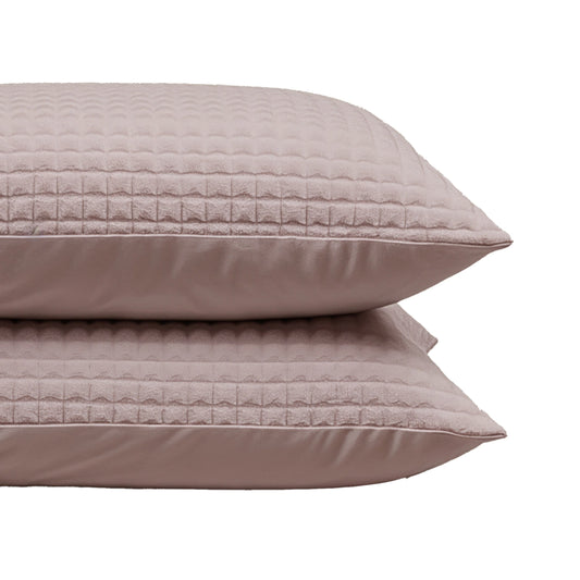 Zelesta Teddy Check Taies d'Oreiller - Vieux Rose