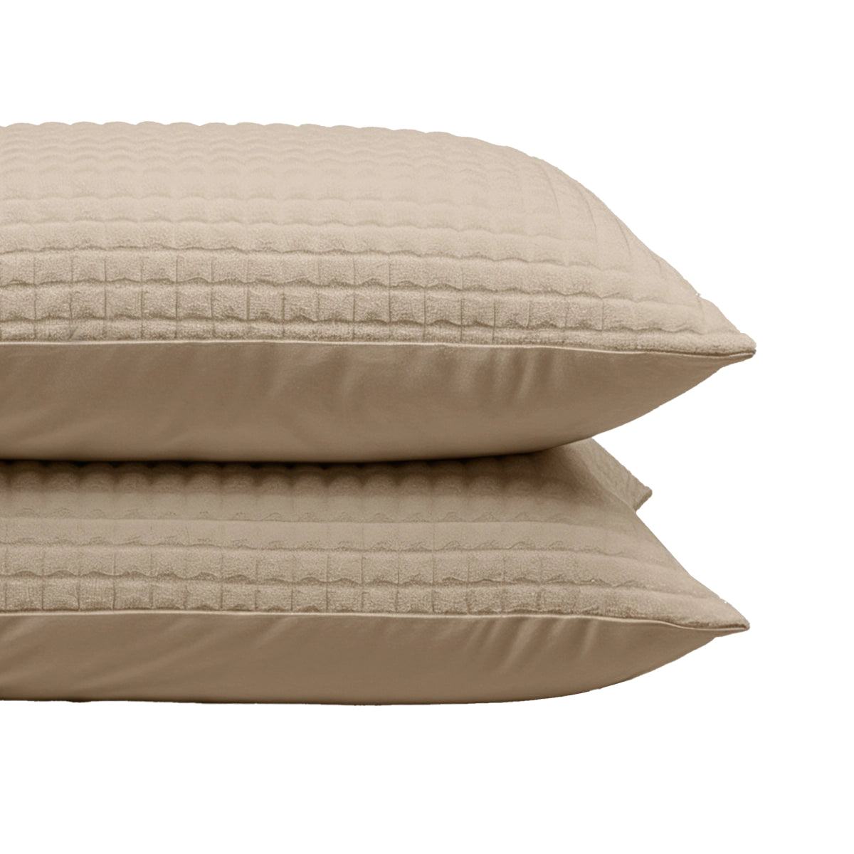 Zelesta Teddy Check Taies d'Oreiller - Taupe