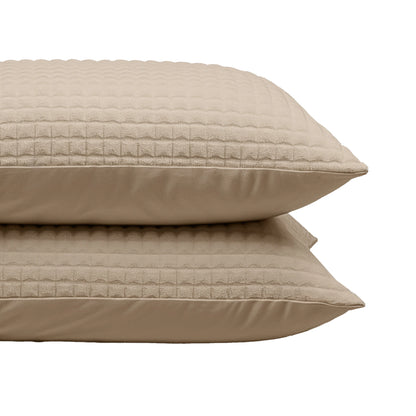 Zelesta Teddy Check Taies d'Oreiller - Taupe