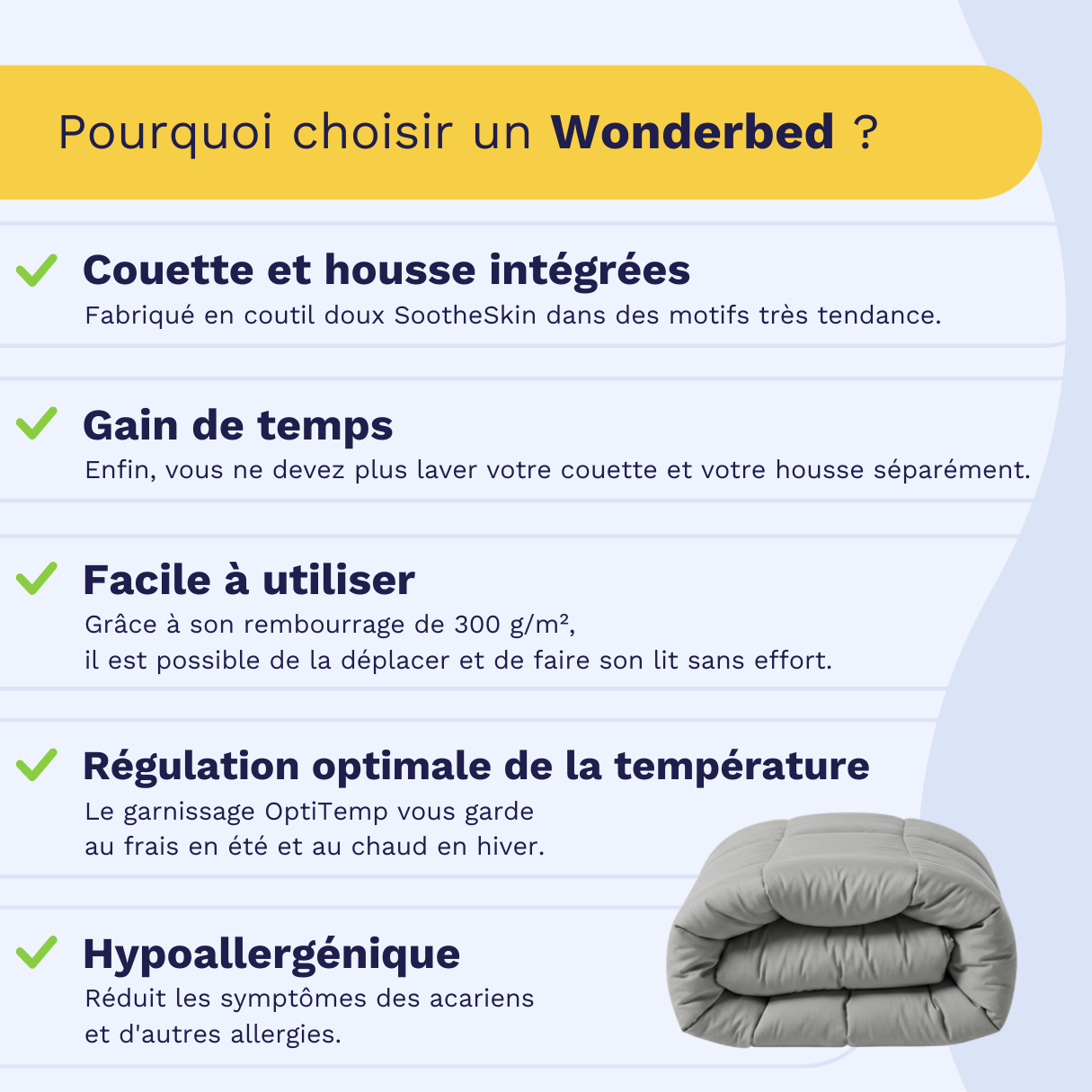 Zelesta Wonderbed Coton - Gris Matinal