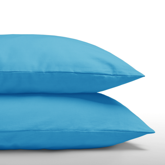 Zelesta Everyday Unie Taies d'Oreiller - Set de 2 - Bleu Aqua