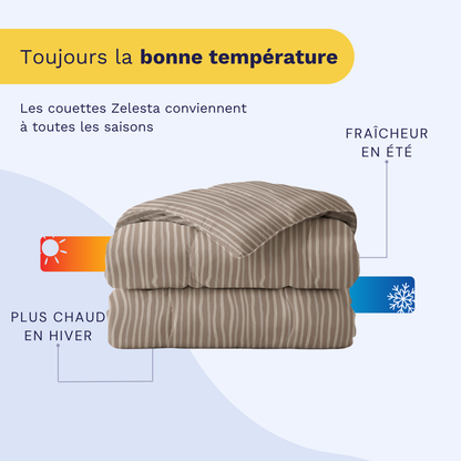 Zelesta Royalbed Coton - Rayures Marrons