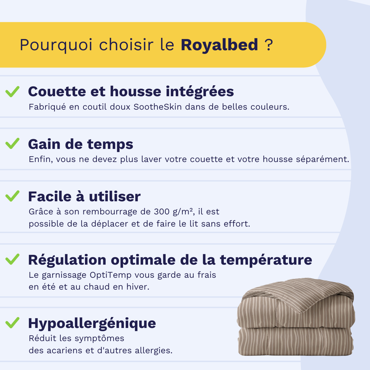 Zelesta Royalbed Coton - Rayures Marrons