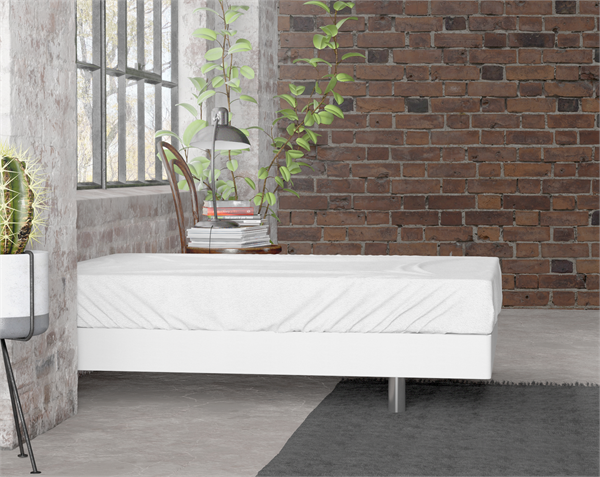 Drap-housse en flanelle Premium Blanc