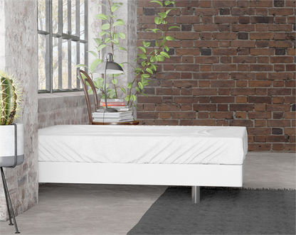 Drap-housse en flanelle Premium Blanc