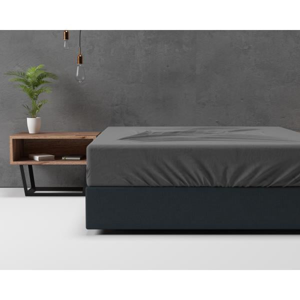 Drap-housse Basic Flanelle Anthracite