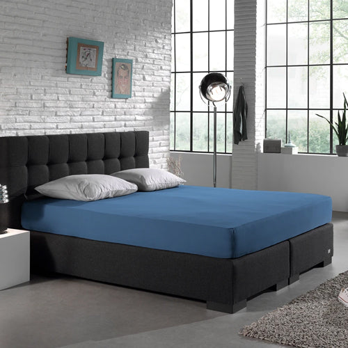 Drap-housse Double Jersey Bleu